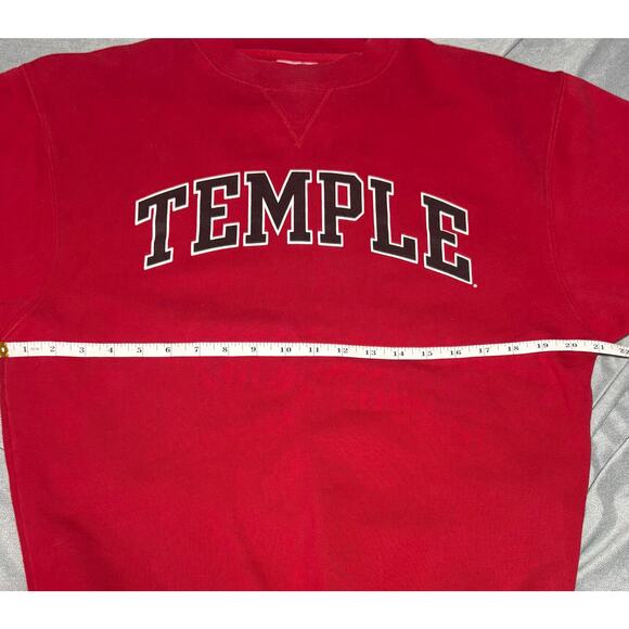 Vintage Temple Owls NCAA Red Crewneck Sweatshirt Sz M - Picture 8 of 8